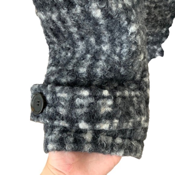 Maralyn & Me Black White Polyester DB Pea Coat F - Picture 6 of 12